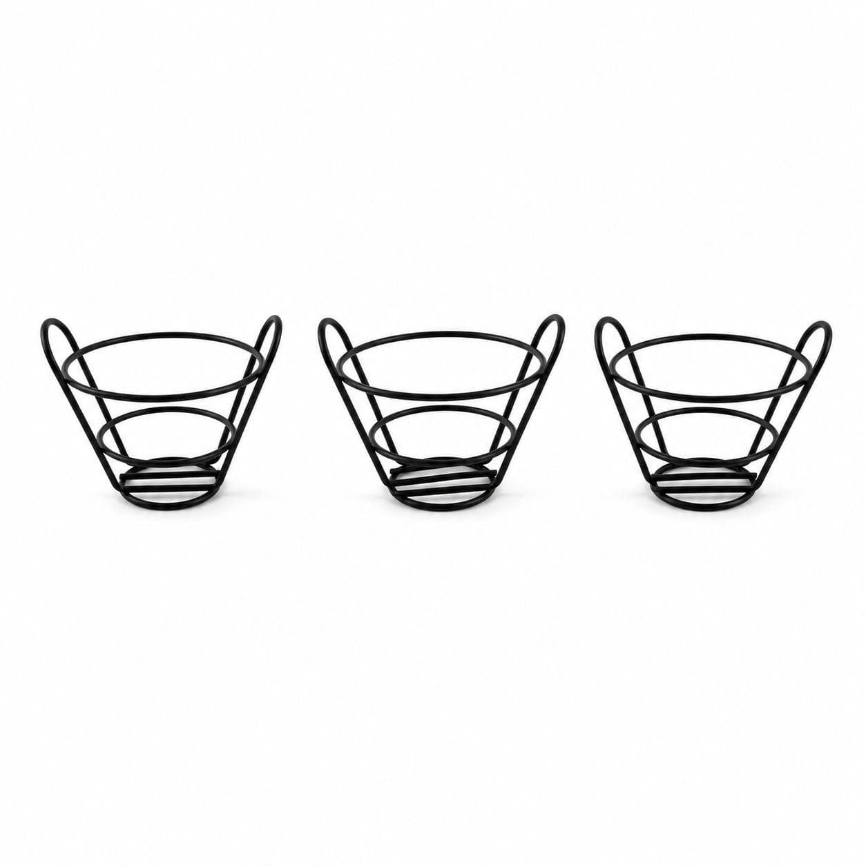 Metal Fries Serving Basket — Black, 10.5 cm 5