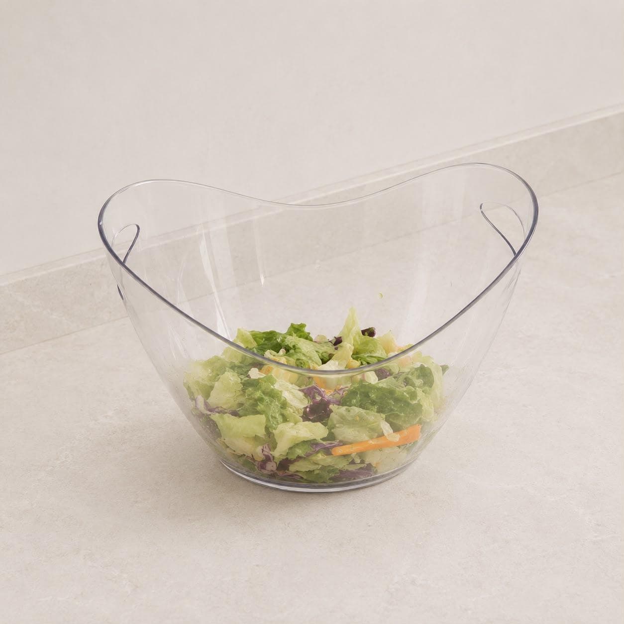 Curved Transparent Plastic Serving Bowl 5