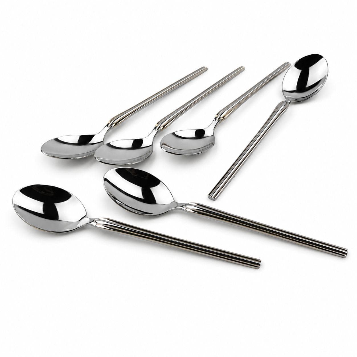 6-piece gold teaspoon set with an elegant design, perfect for daily serving. 2