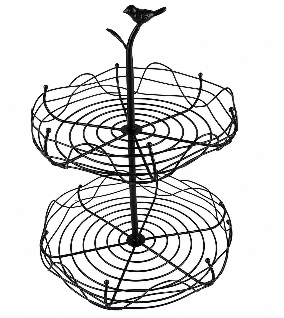Two-Tier Black Metal Fruit Basket 2
