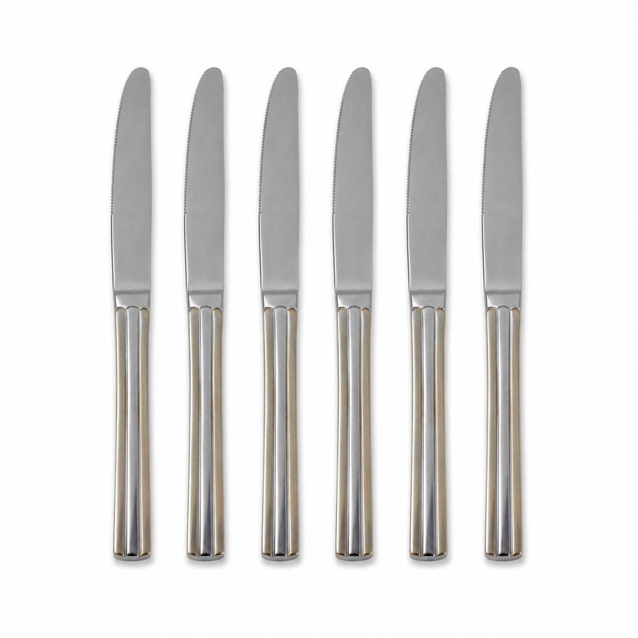 6-piece gold dining knife set with an elegant design, ideal for serving and daily use. 5
