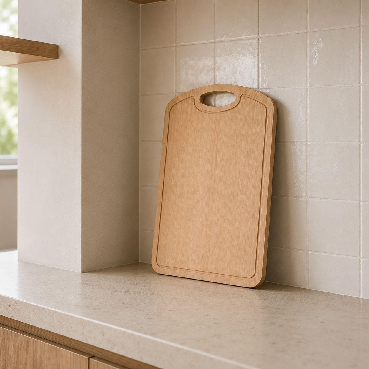 Cutting Board LY-14 (Rubber Wood, 23.3×33.3cm, 1cm Thick) 4