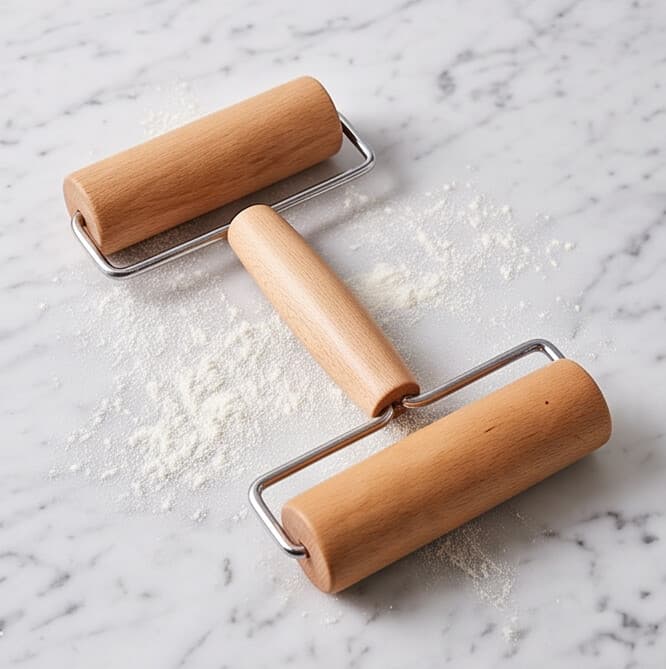 Double Wooden Dough Rolling Pin
