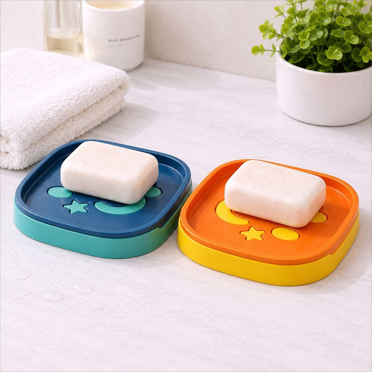 Double-Layer Soap Dish 13×9×2.5 cm (2 PCS)