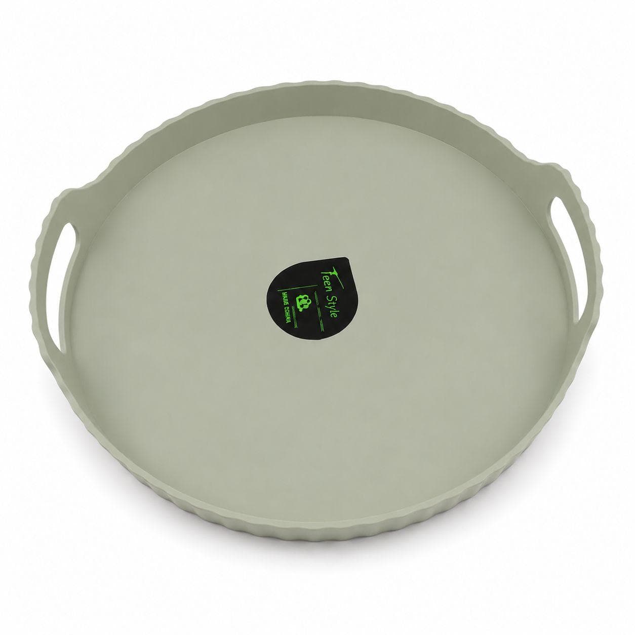 Round Plastic Serving Tray with Handles(31×2.5) 5