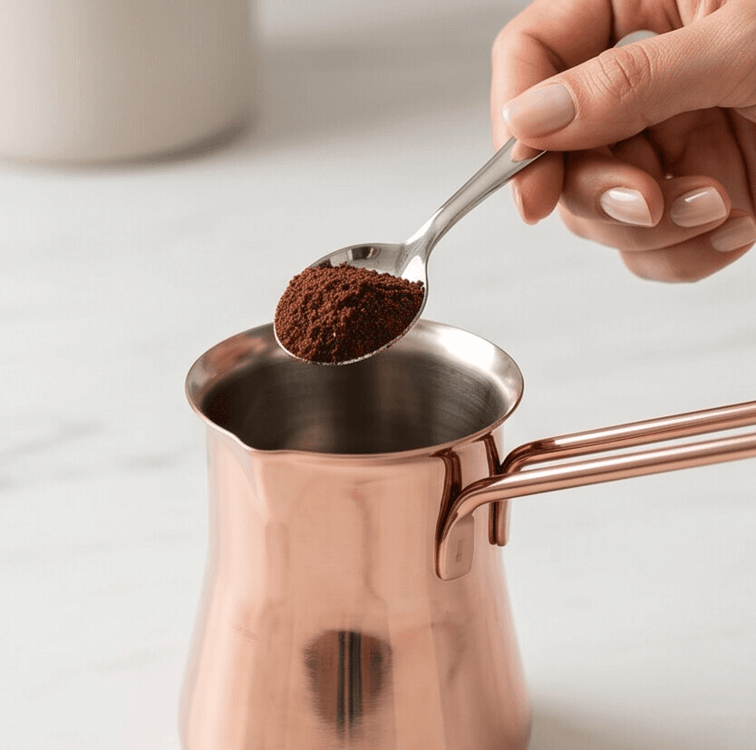 Golden Stainless Steel Turkish Coffee Pot – Rust-Resistant & Easy to Clean