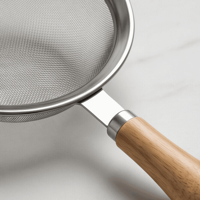 Mesh Strainer BSH1631 (304 Stainless Steel, 10#, Wooden Handle)