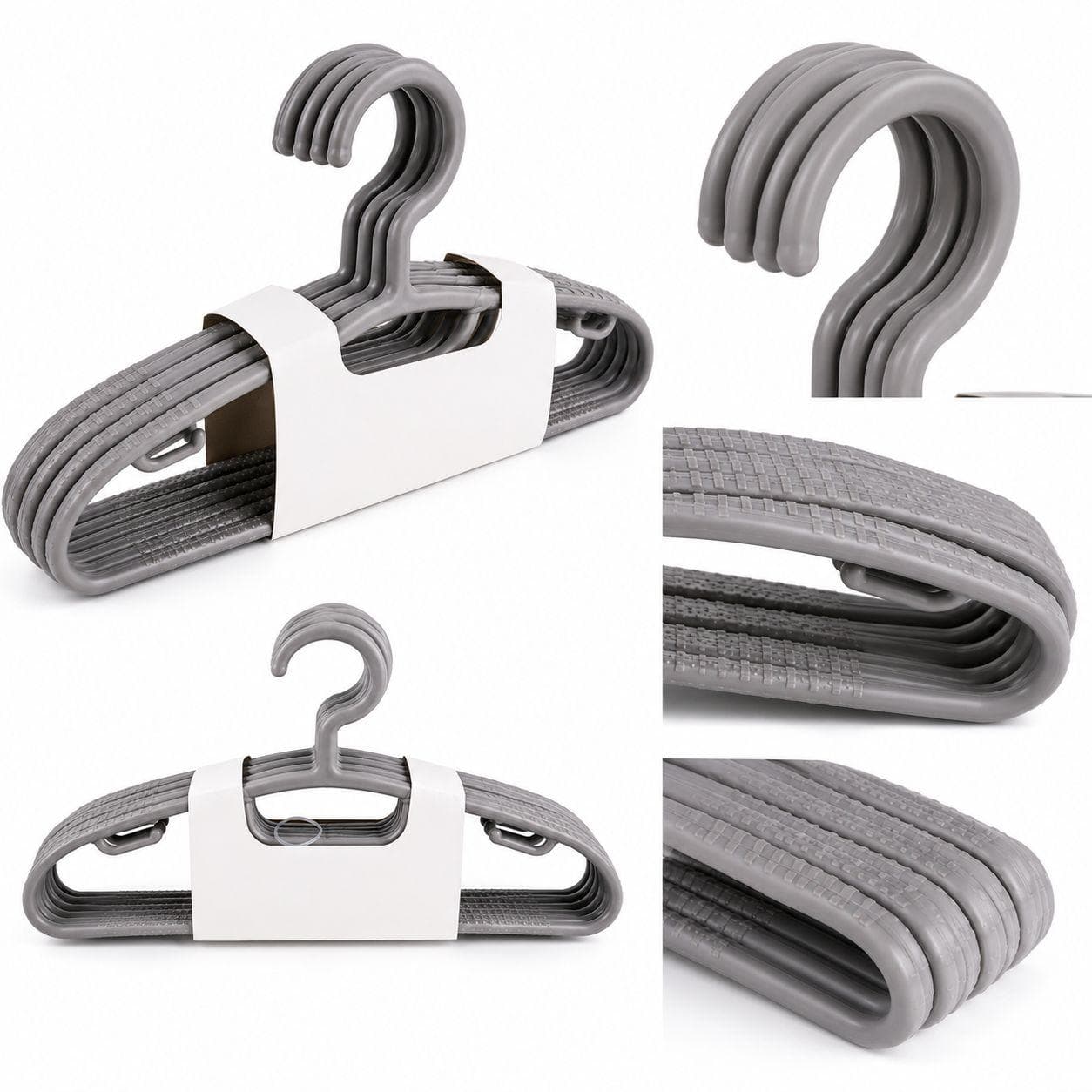 Slim Space-Saving Plastic Hangers — Gray (10 PCS) 2
