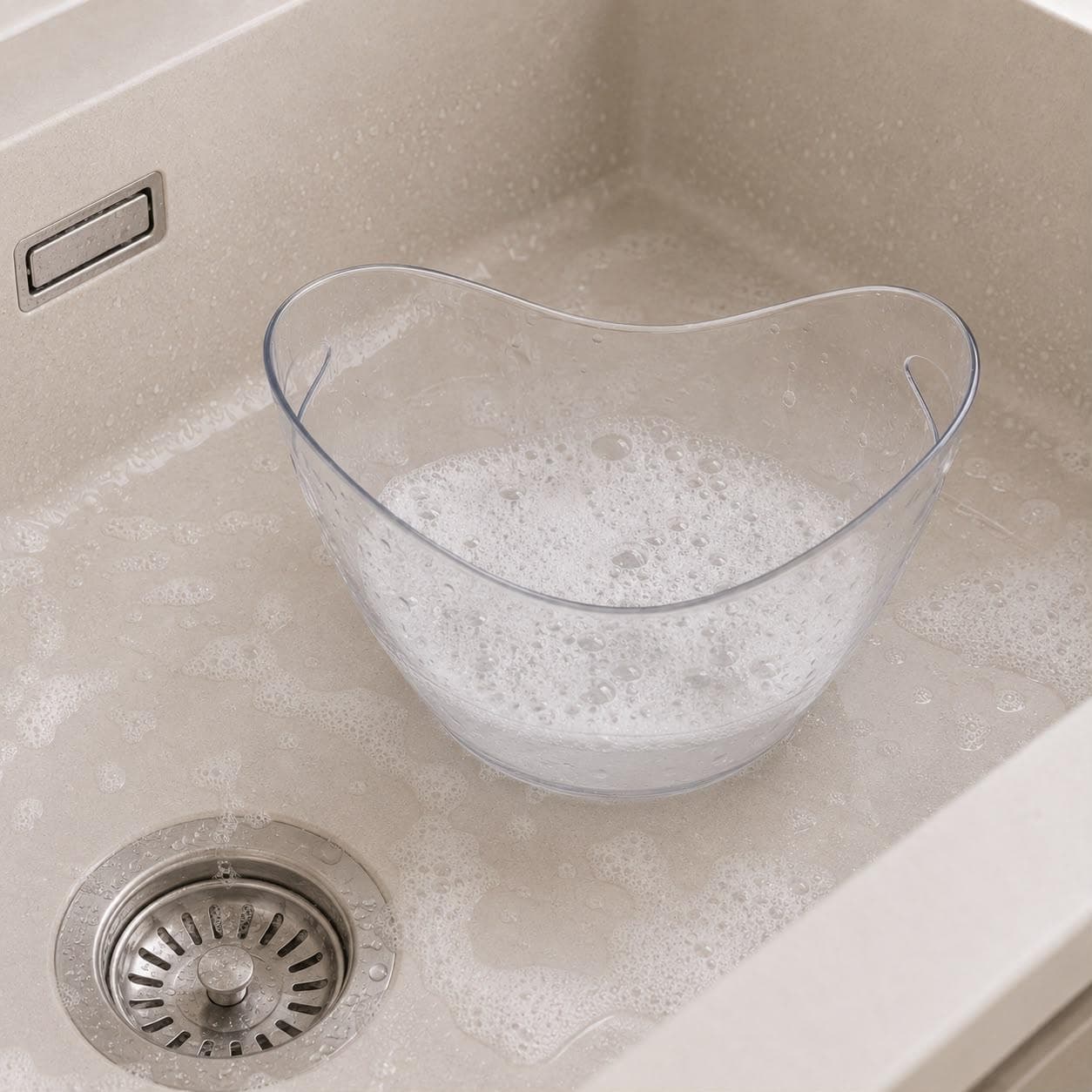Curved Transparent Plastic Serving Bowl 3
