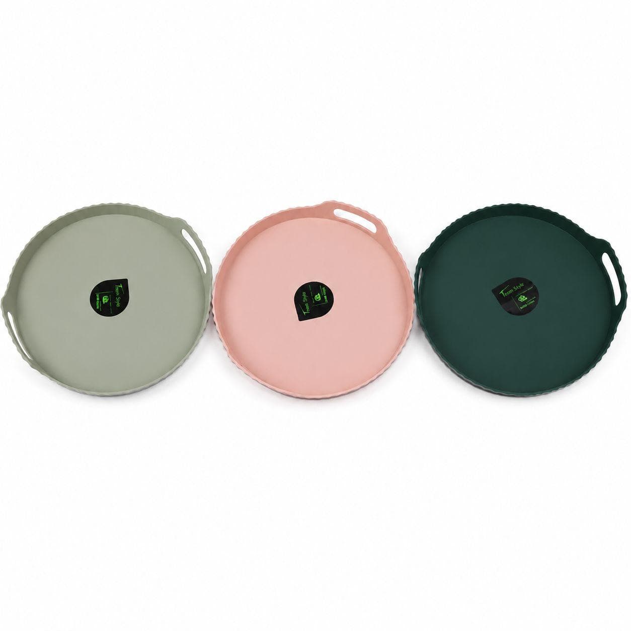Round Plastic Serving Tray with Handles(31×2.5) 2