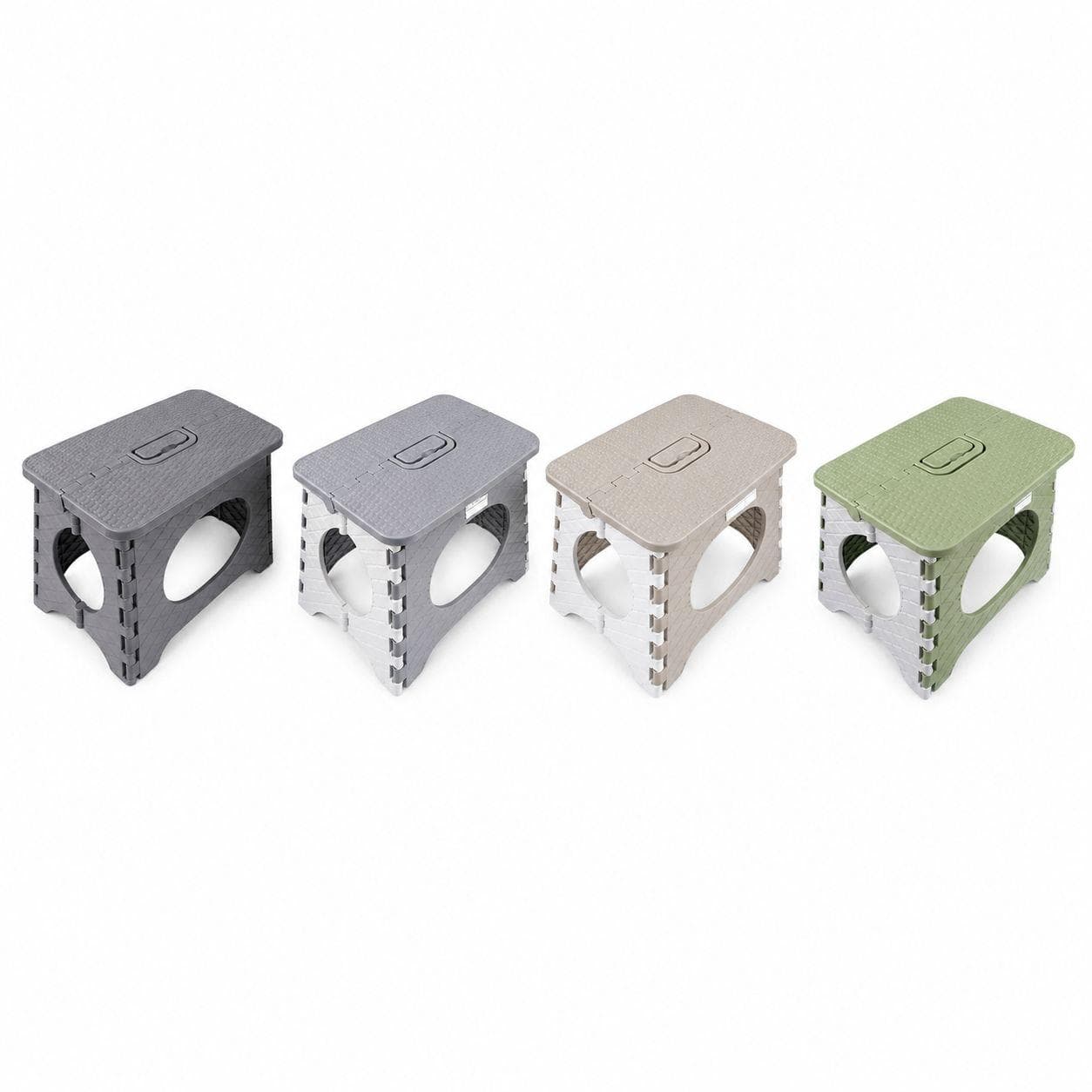 Foldable Multi-purpose Plastic Stool (Grey / Orange / Green) 2