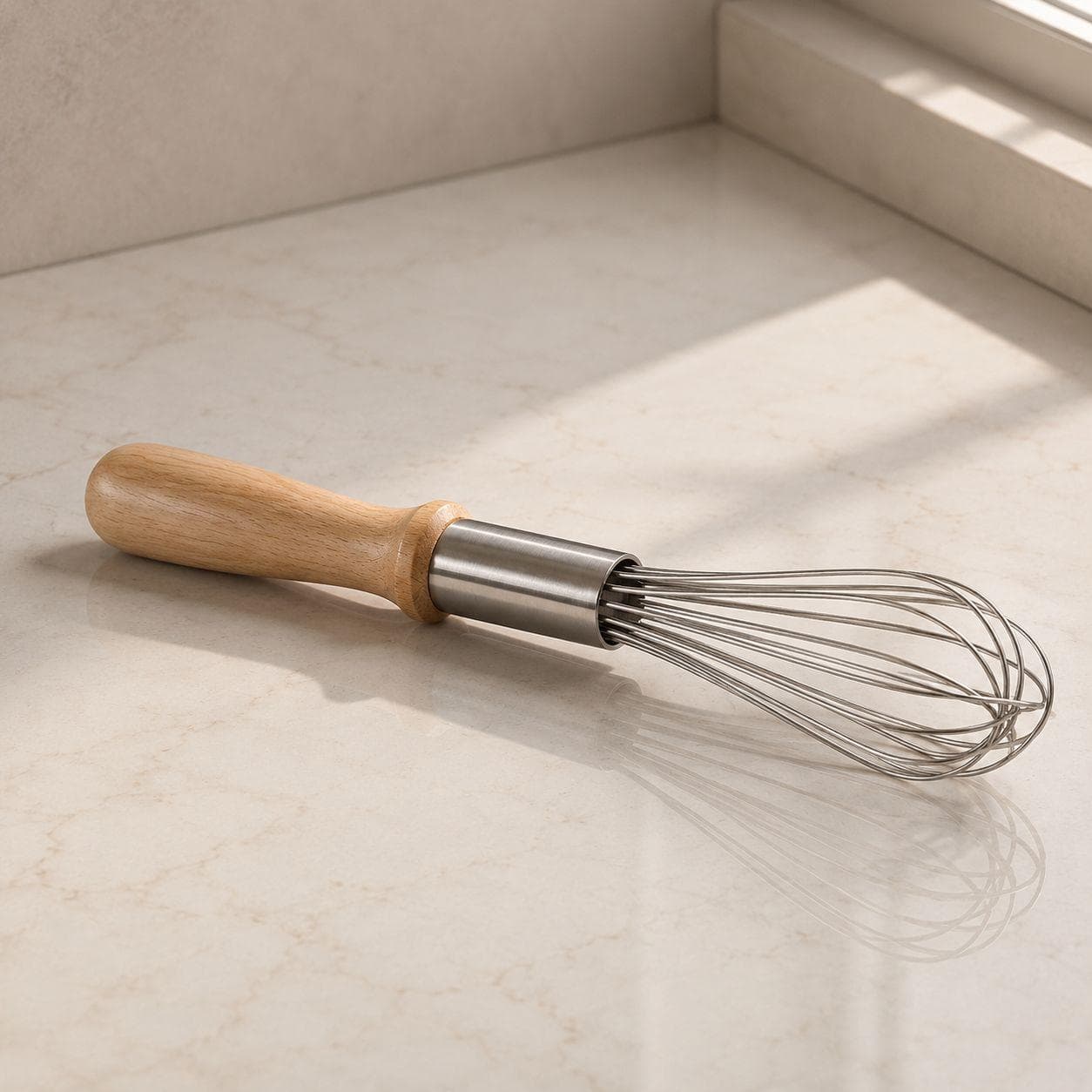 Manual Egg Beater with Wooden Handle