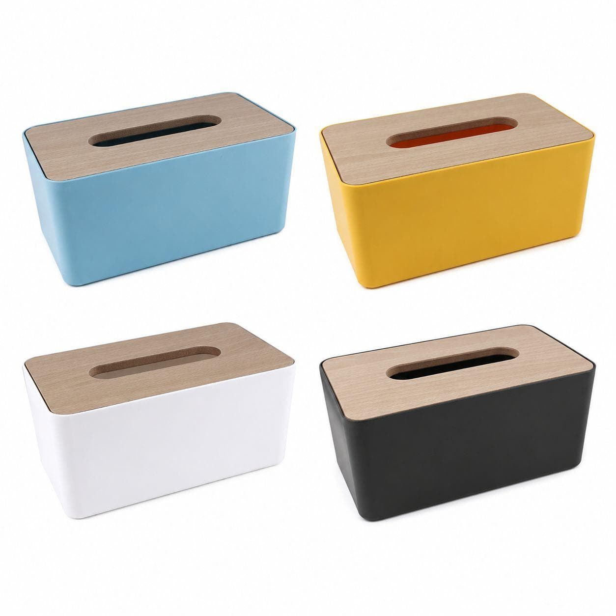Tissue Box with Wooden Lid (21×13×9 cm) 5