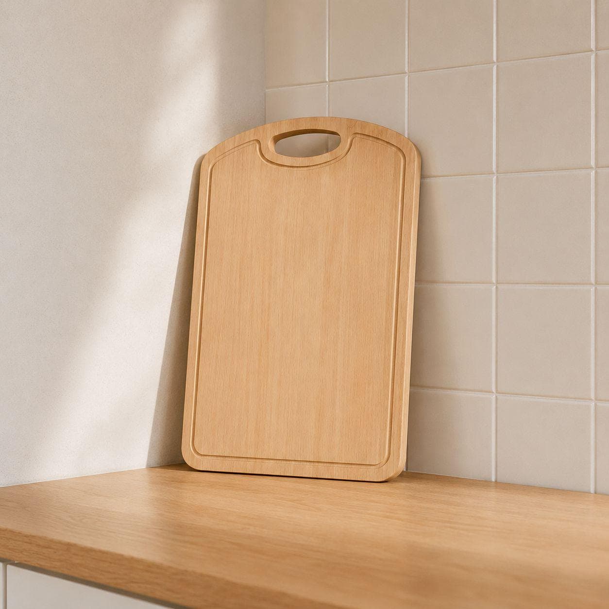 Cutting Board LY-14 (Rubber Wood, 23.3×33.3cm, 1cm Thick)
