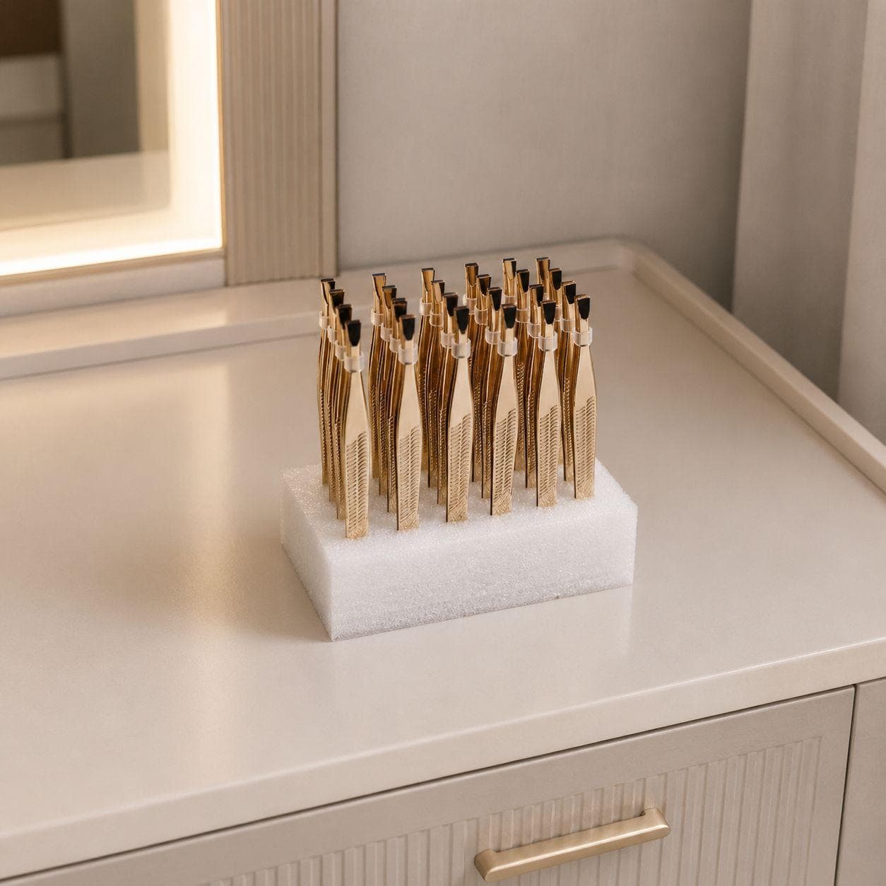 English: Golden Eyebrow Tweezers (24 PCS) 2