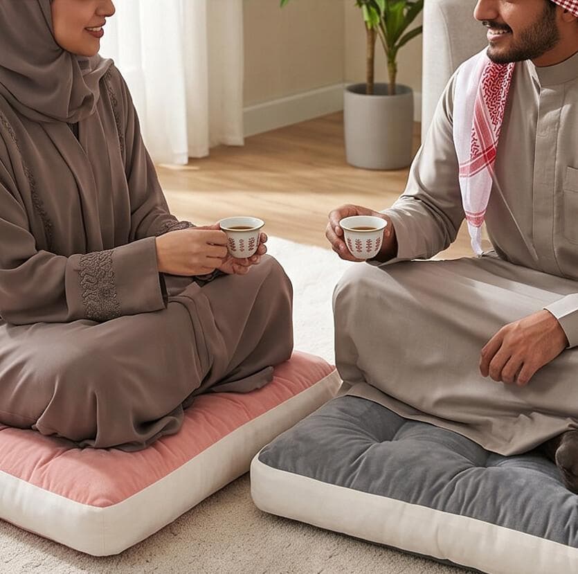 Foldable Seat Cushion Pink & Gray 40×40cm