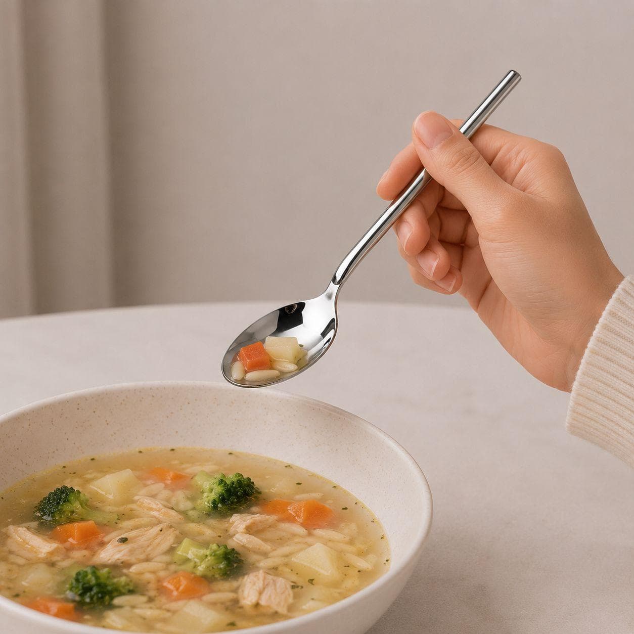 6-piece gold teaspoon set with an elegant design, perfect for daily serving. 4