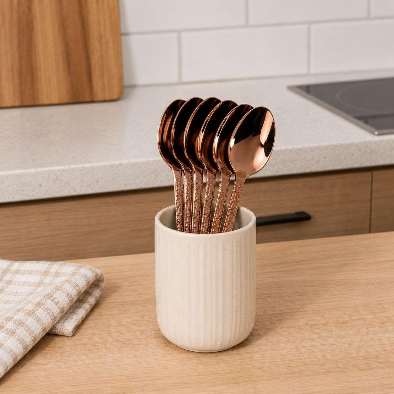 Elegant Rose Gold Stainless Steel Dinner Spoon 5