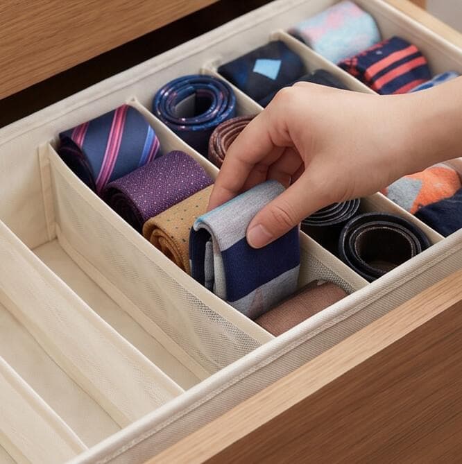 Practical 7-grid storage organizer designed to neatly arrange underwear 4