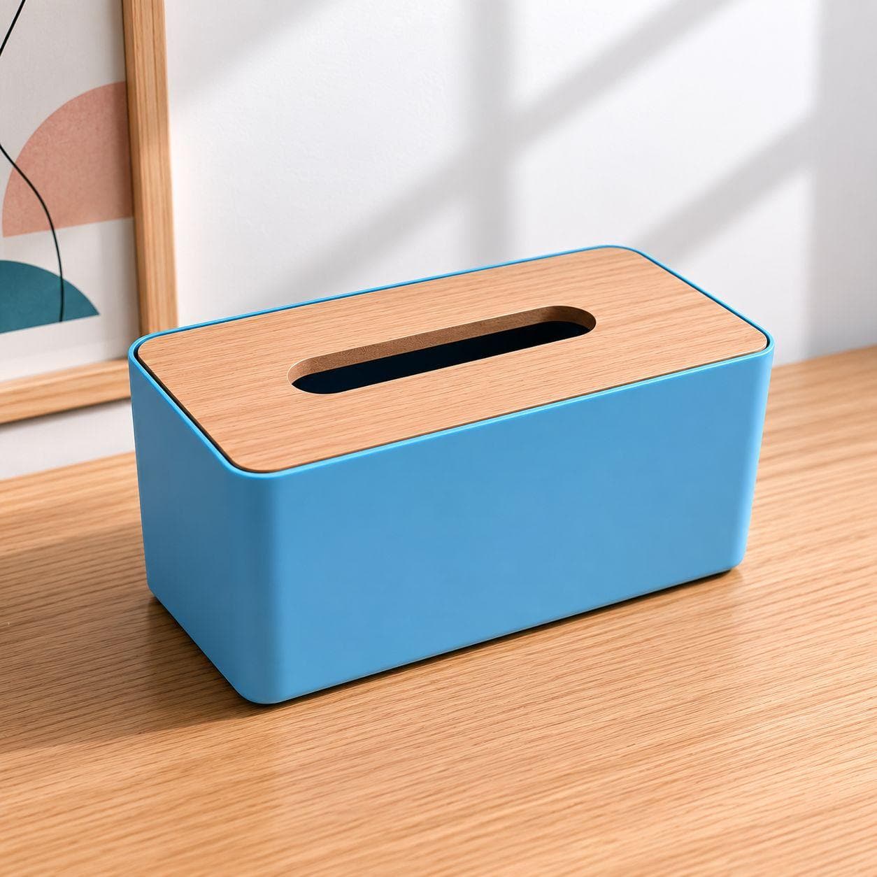 Tissue Box with Wooden Lid (21×13×9 cm) 3