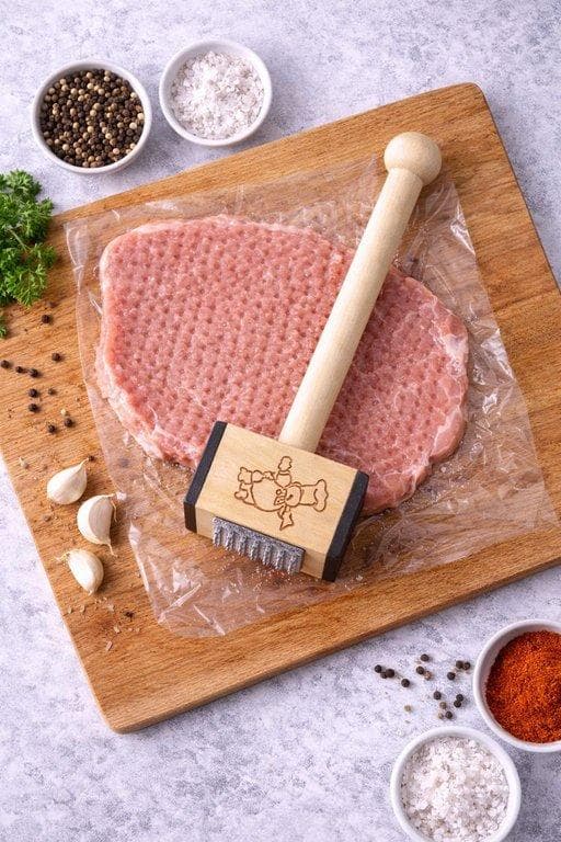 Meat Tenderizer JX27 (2PCS Wooden Handle Metal Meat Hammer) 6