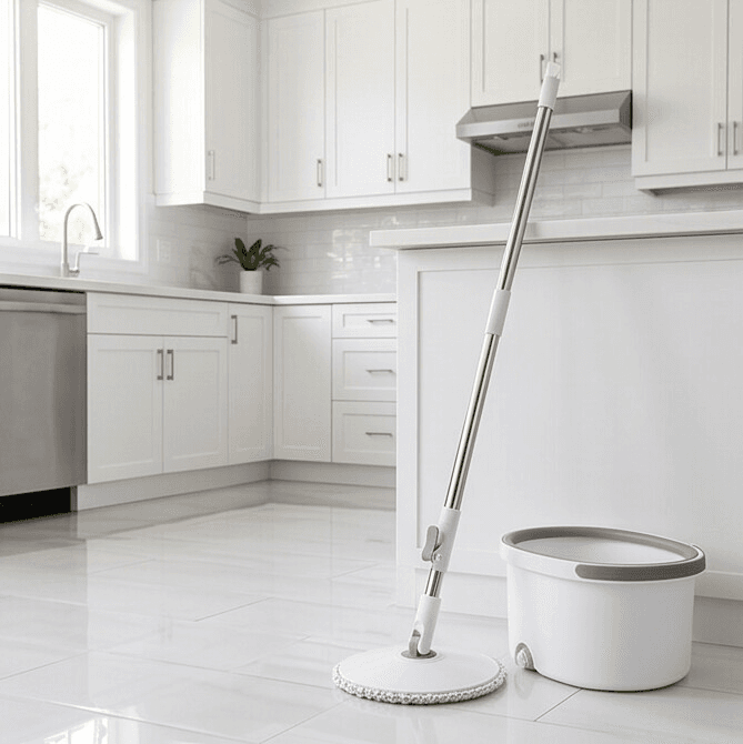 Spin Mop with Bucket – Easy and efficient floor cleaning, with an ergonomic design to save time and effort.