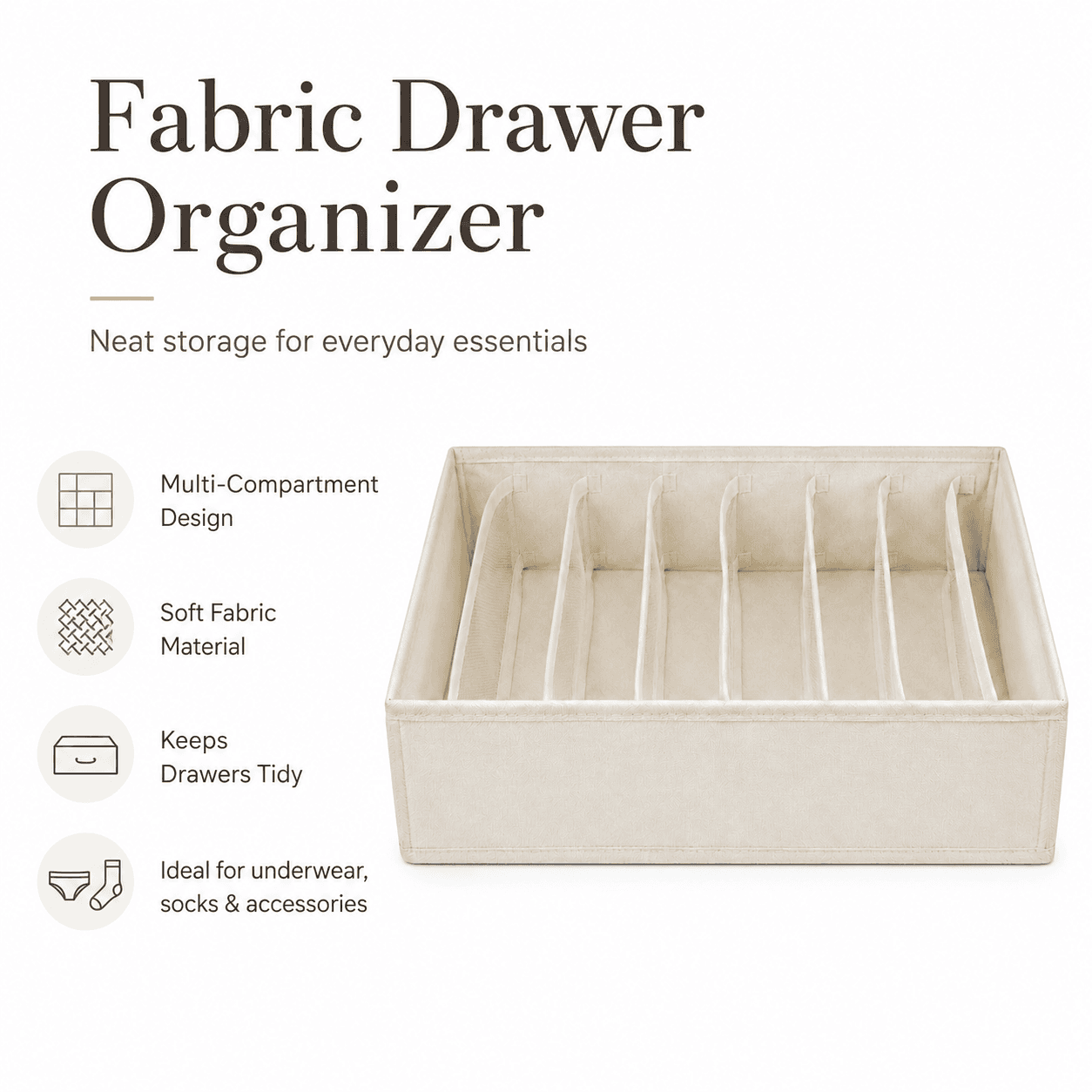 Practical 7-grid storage organizer designed to neatly arrange underwear 8