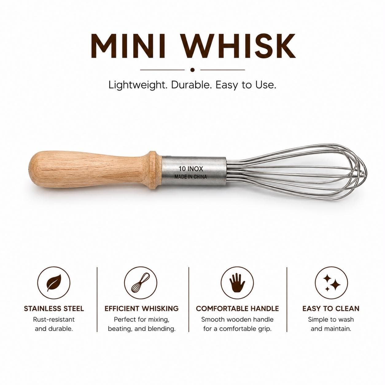 Small Manual Egg Beater with Wooden Handle