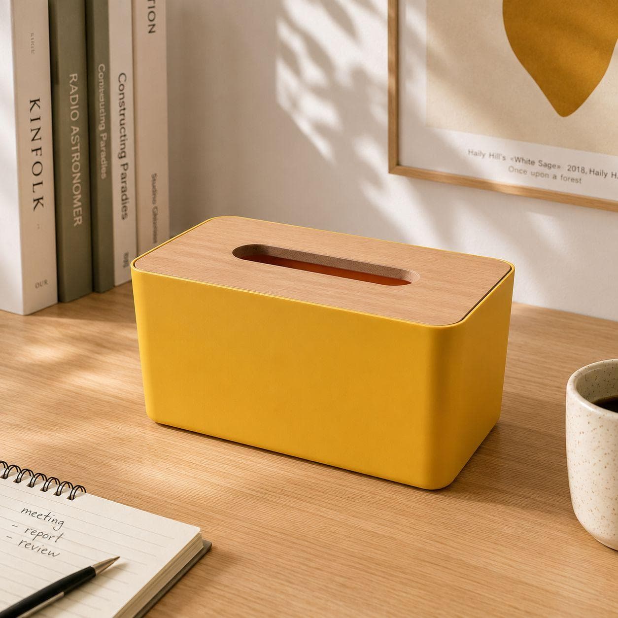 Tissue Box with Wooden Lid (21×13×9 cm) 2