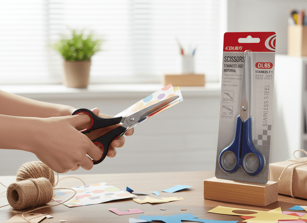 DL Office Stainless Steel Scissors – Comfortable Non-Slip Handle for Office, School & Home Use (17cm) 3