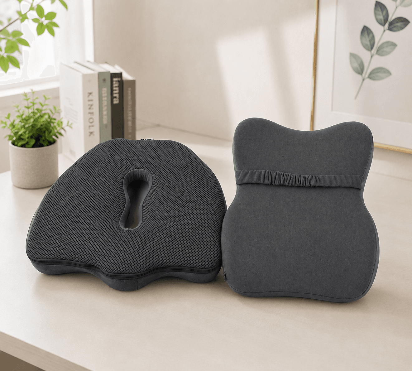 Soft cushion with a comfortable design, perfect for use in the car or on any seat.