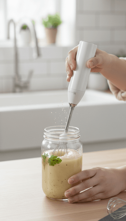 Mini Electric Hand Mixer with Whisk and Stirrer Attachments
