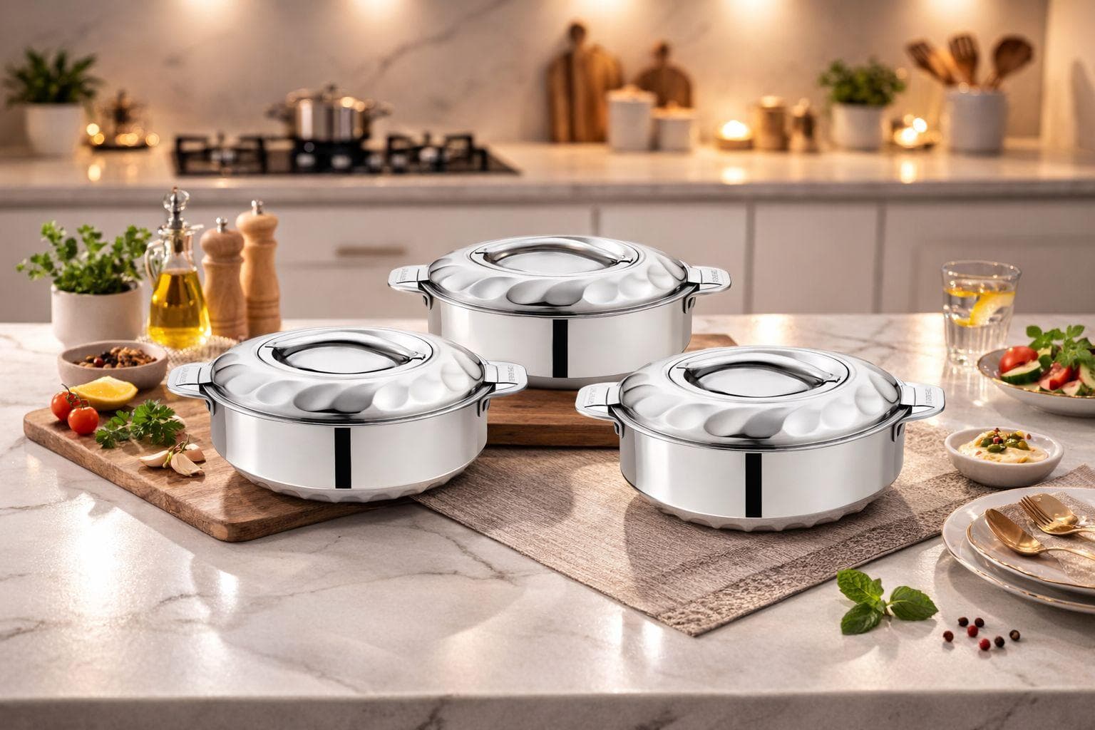 Stainless Steel Insulated Hot Pot Set – Premium Design with Multiple Sizes, Keeps Food Hot for Long Hours, Ideal for Daily Use or Travel 1