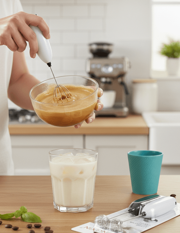 Portable Electric Milk Frother for Coffee and Cappuccino 4