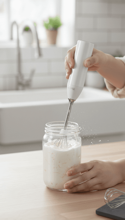 Mini Electric Hand Mixer with Whisk and Stirrer Attachments 3