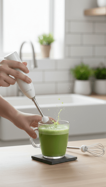 Mini Electric Hand Mixer with Whisk and Stirrer Attachments 1