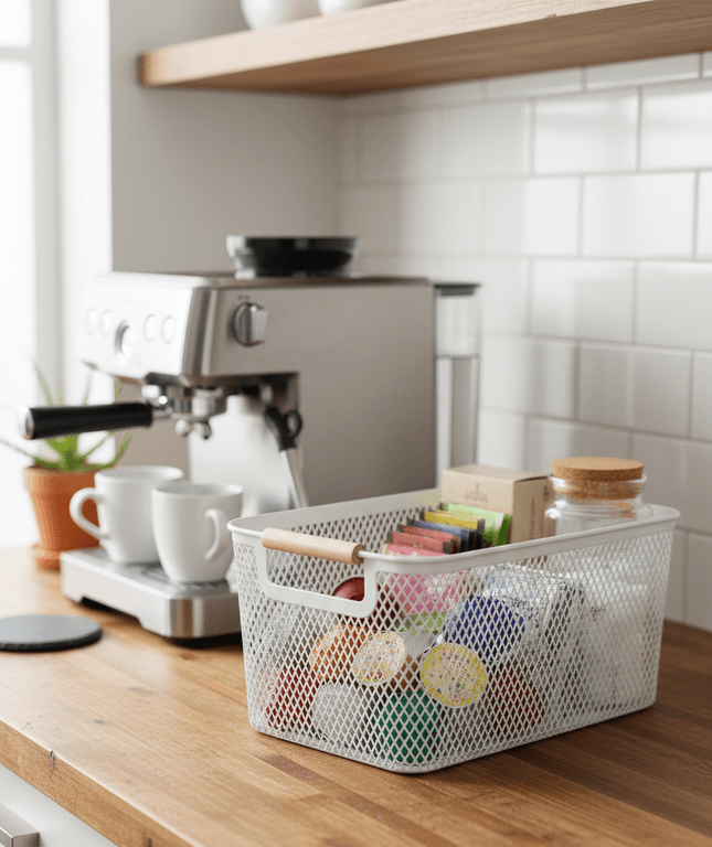 Rectangular Plastic Storage Basket with Wooden Handles 4